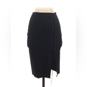 Alexander Wang | Lace-up Knit Midi Skirt | Small | Black | Bodycon | Stretch